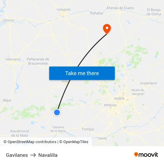 Gavilanes to Navalilla map
