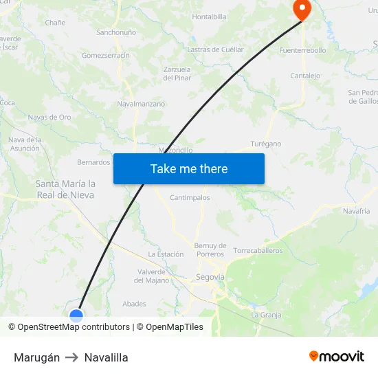 Marugán to Navalilla map