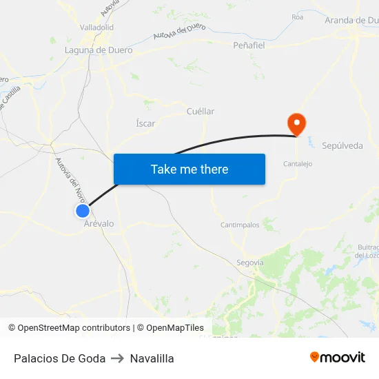 Palacios De Goda to Navalilla map