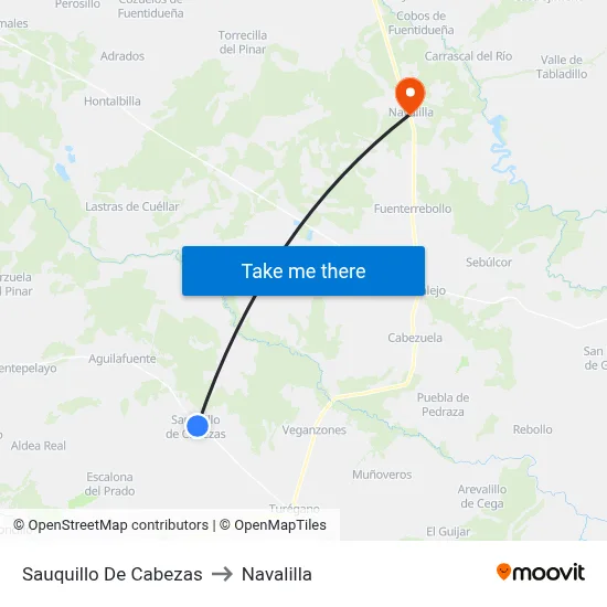 Sauquillo De Cabezas to Navalilla map