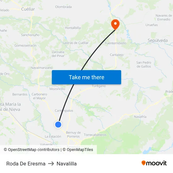 Roda De Eresma to Navalilla map