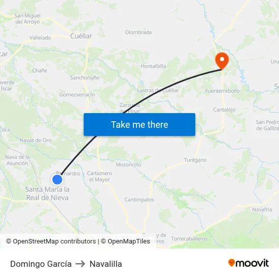Domingo García to Navalilla map