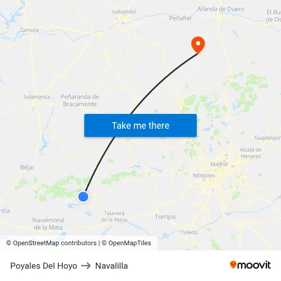 Poyales Del Hoyo to Navalilla map