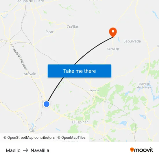 Maello to Navalilla map