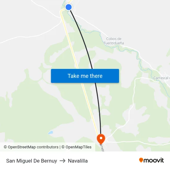 San Miguel De Bernuy to Navalilla map