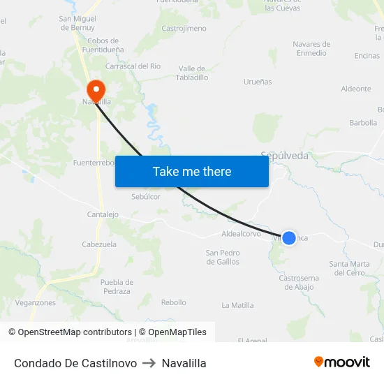 Condado De Castilnovo to Navalilla map