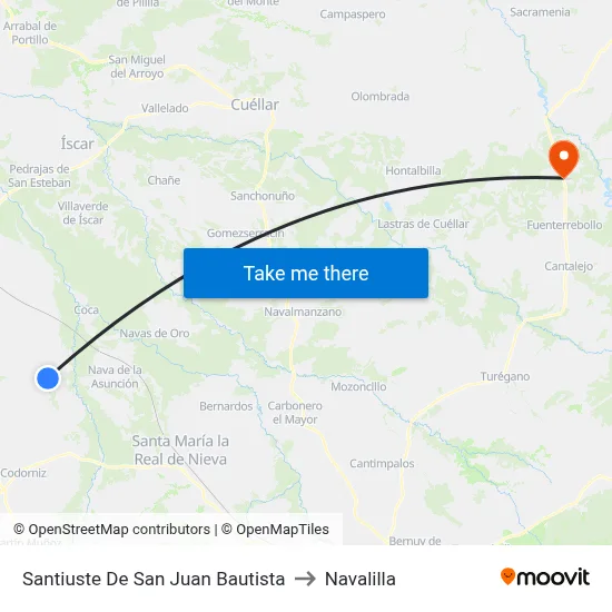 Santiuste De San Juan Bautista to Navalilla map