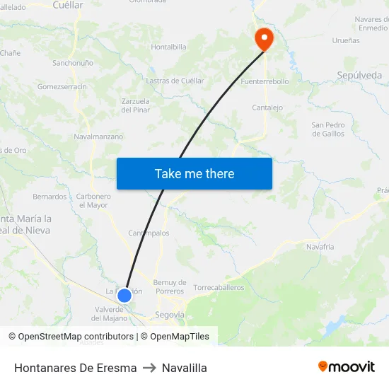 Hontanares De Eresma to Navalilla map