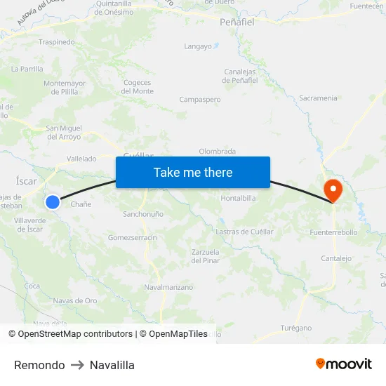 Remondo to Navalilla map