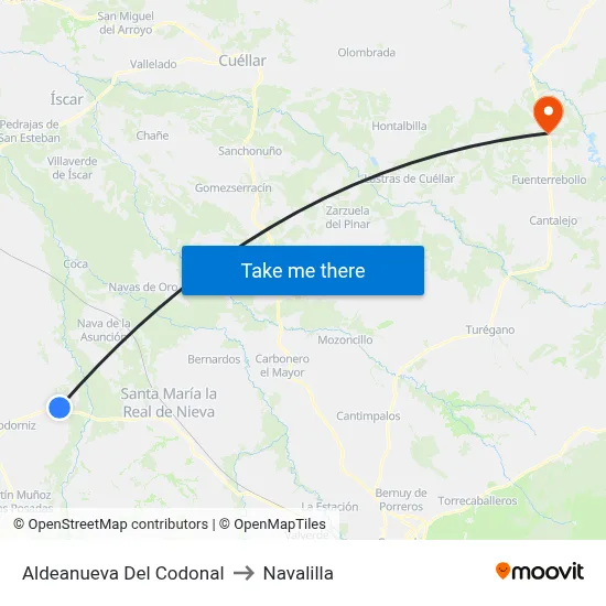 Aldeanueva Del Codonal to Navalilla map