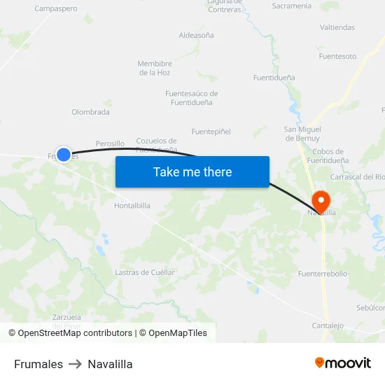 Frumales to Navalilla map