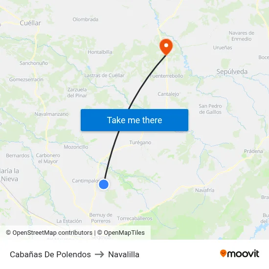 Cabañas De Polendos to Navalilla map