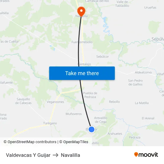 Valdevacas Y Guijar to Navalilla map