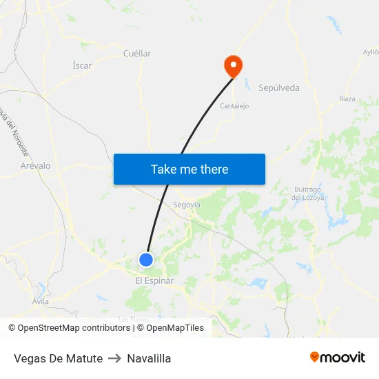 Vegas De Matute to Navalilla map