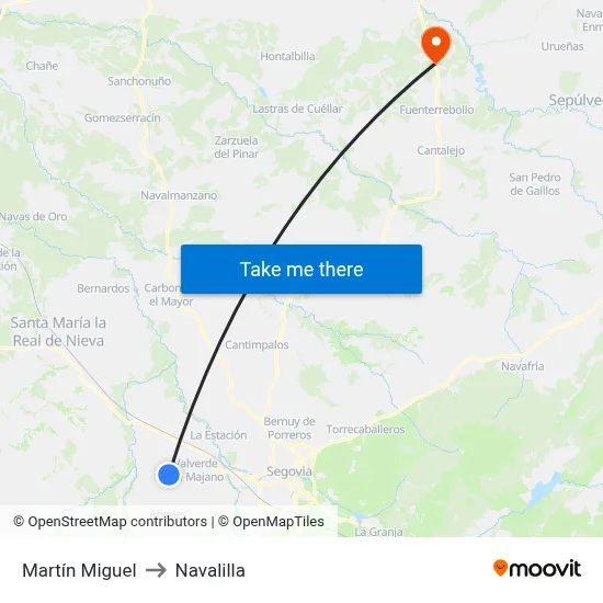 Martín Miguel to Navalilla map