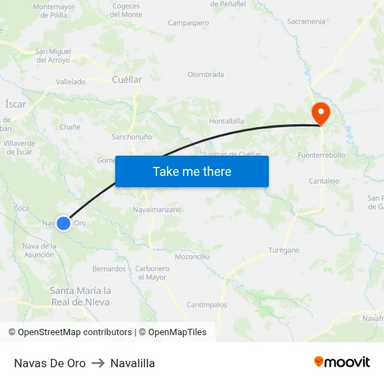 Navas De Oro to Navalilla map