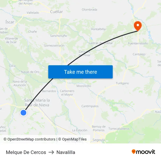 Melque De Cercos to Navalilla map