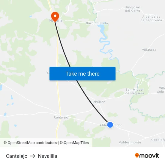 Cantalejo to Navalilla map