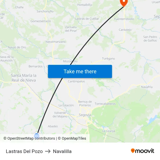 Lastras Del Pozo to Navalilla map