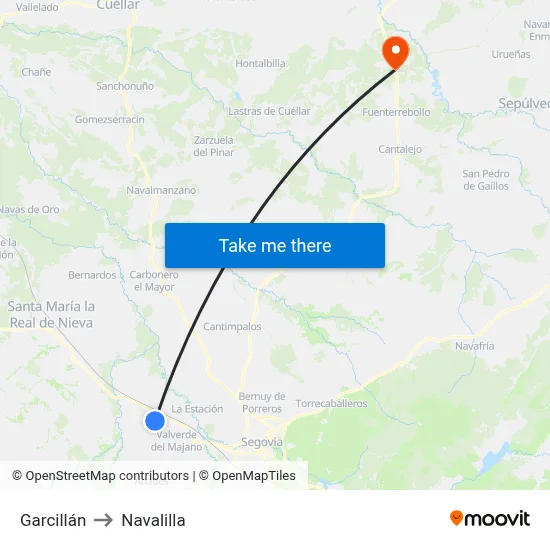 Garcillán to Navalilla map
