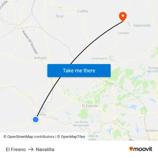 El Fresno to Navalilla map