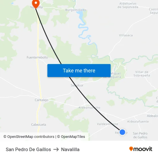 San Pedro De Gaíllos to Navalilla map