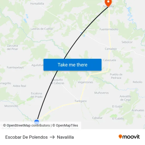 Escobar De Polendos to Navalilla map