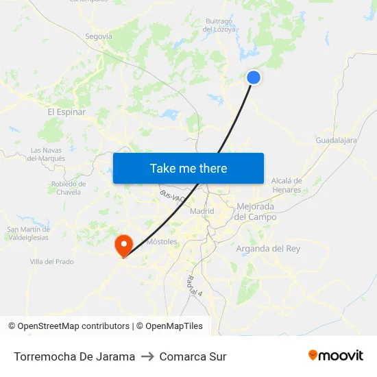 Torremocha De Jarama to Comarca Sur map