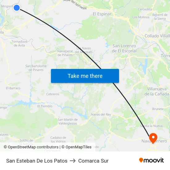 San Esteban De Los Patos to Comarca Sur map