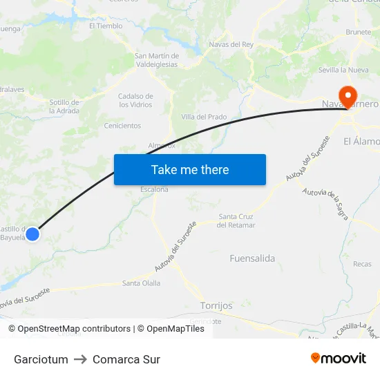 Garciotum to Comarca Sur map