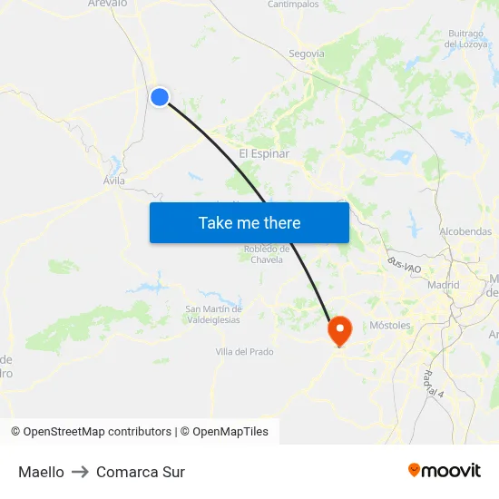 Maello to Comarca Sur map