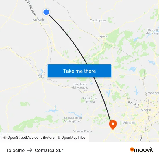 Tolocirio to Comarca Sur map