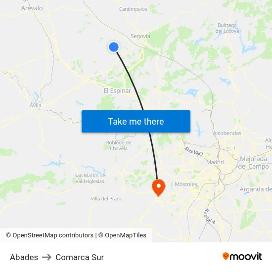 Abades to Comarca Sur map