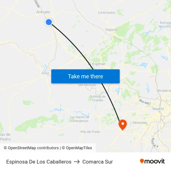 Espinosa De Los Caballeros to Comarca Sur map