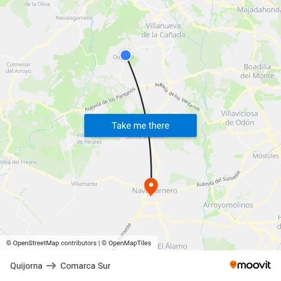 Quijorna to Comarca Sur map