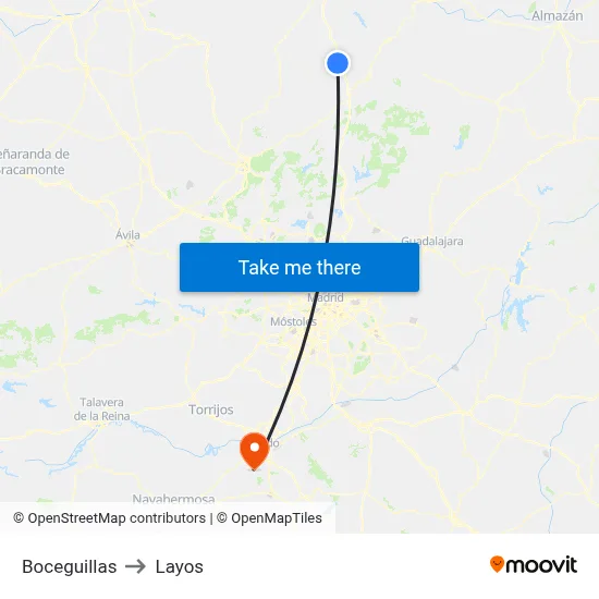 Boceguillas to Layos map