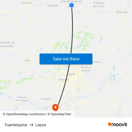 Fuentespina to Layos map