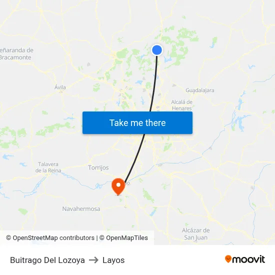 Buitrago Del Lozoya to Layos map