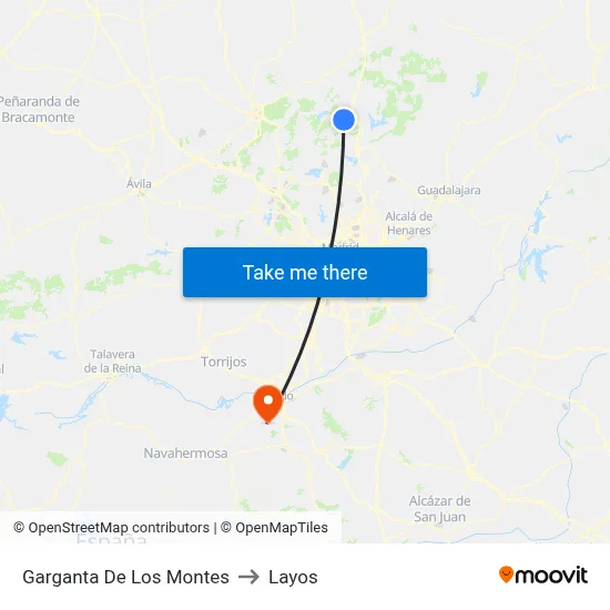 Garganta De Los Montes to Layos map