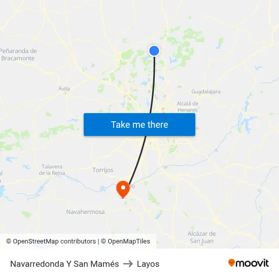 Navarredonda Y San Mamés to Layos map