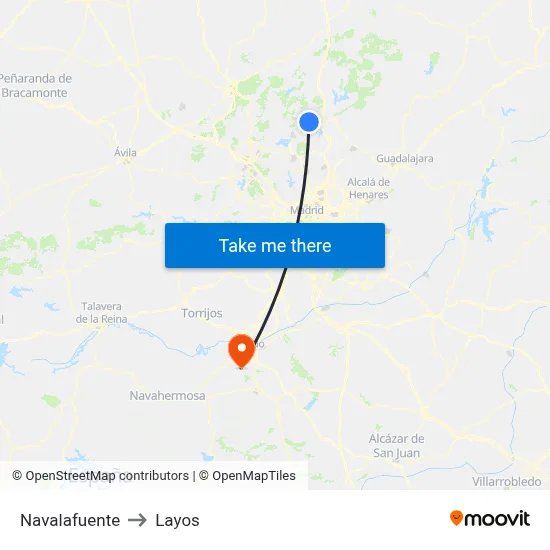 Navalafuente to Layos map
