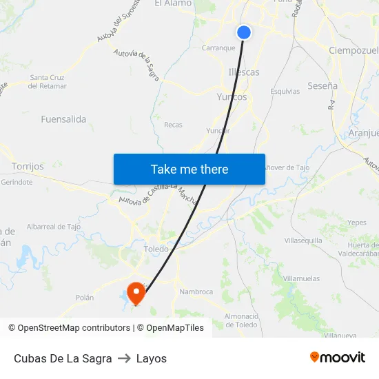 Cubas De La Sagra to Layos map
