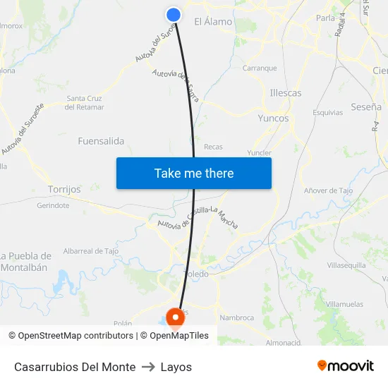 Casarrubios Del Monte to Layos map