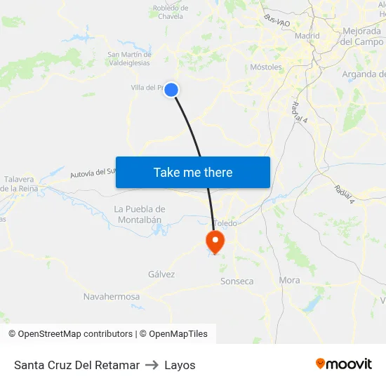 Santa Cruz Del Retamar to Layos map