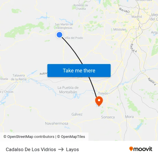 Cadalso De Los Vidrios to Layos map