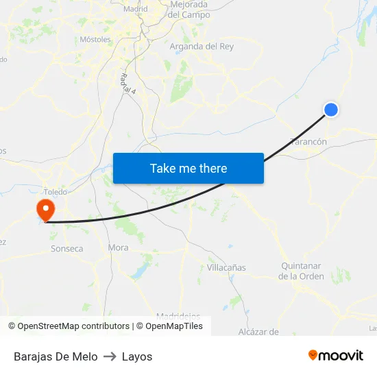 Barajas De Melo to Layos map