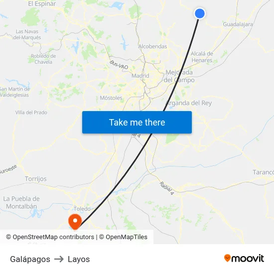 Galápagos to Layos map