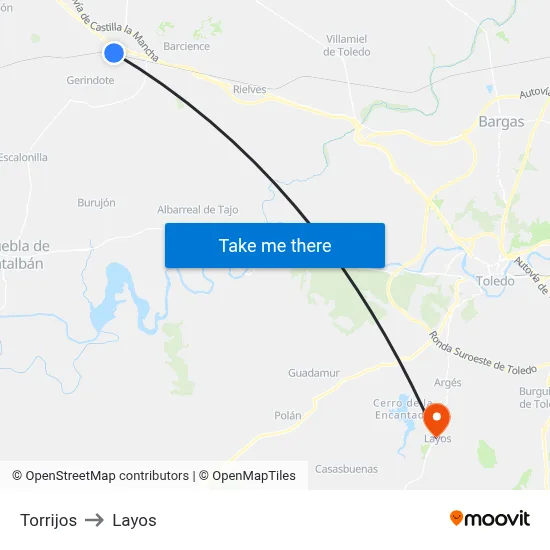 Torrijos to Layos map