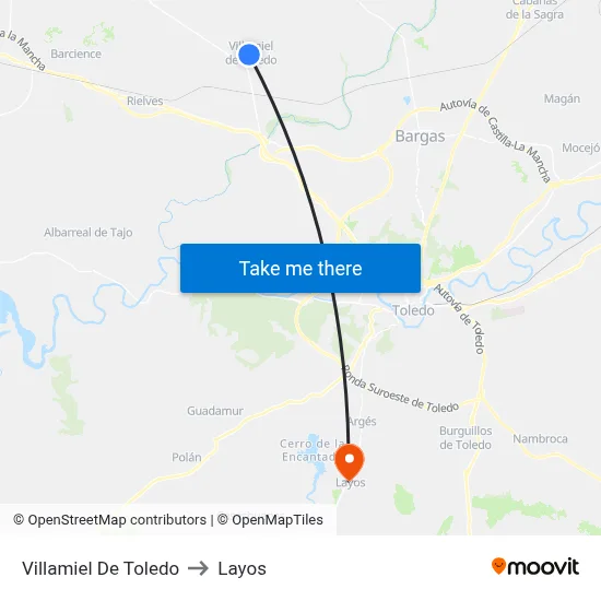 Villamiel De Toledo to Layos map