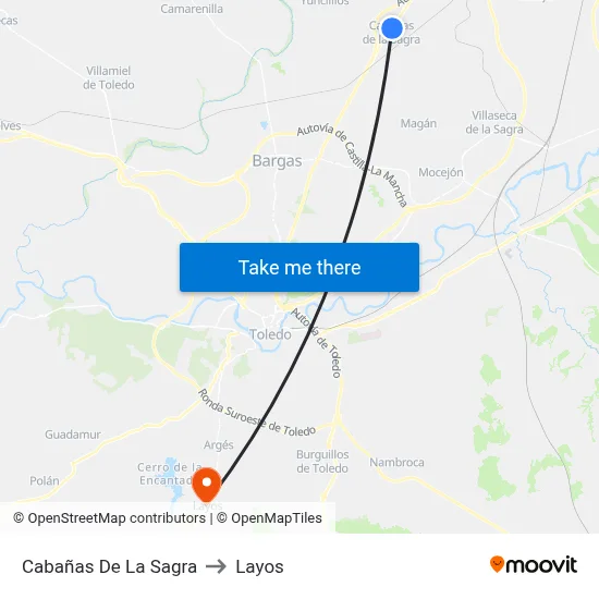 Cabañas De La Sagra to Layos map